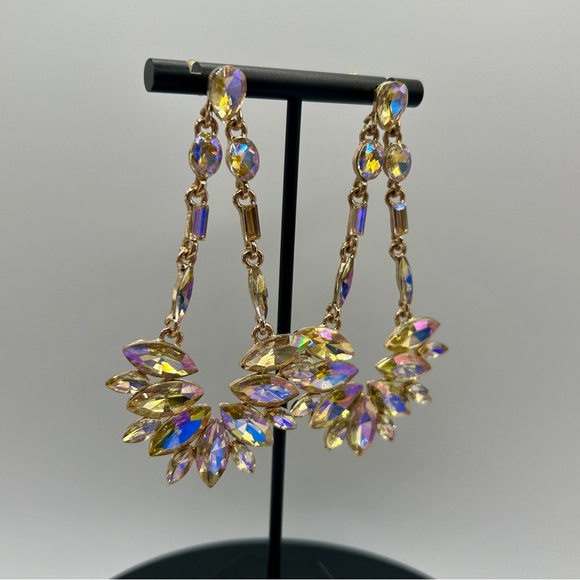 Dazzling Aurora Borealis Rhinestone Statement Earrings - Picture 5 of 13